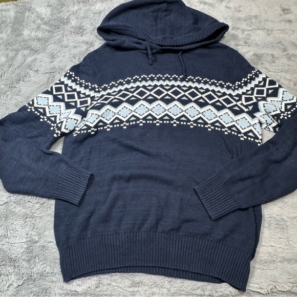 Urban Pipeline Navy and White Hooded Sweater - Picture 4 of 9